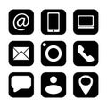 Set of flat black icons. Signs for business and interface design. Symbols in the app. Graphic communication media. Emoji. Royalty Free Stock Photo